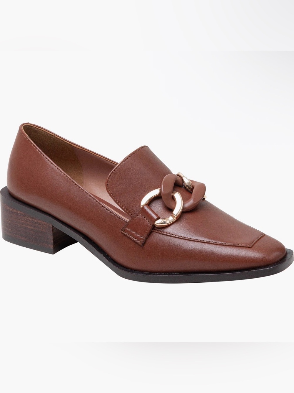 Linea Paolo - Chrystie Chain Block Heel Loafer Leather - Picture 6 of 8
